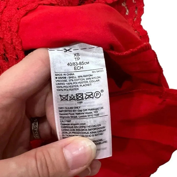 Banana Republic Red Lace Polo Shift Dress XS - Picture 5 of 5